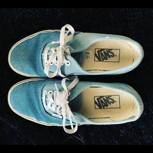 Vans - blue jeans material - multi colored jean.